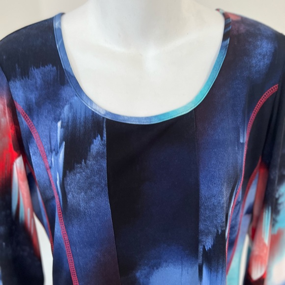 Libra Colorful Scoopneck Topstitch Shirt - Picture 5 of 8